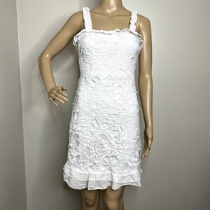 Lulus Deep In Love White Ruffled Lace Dress